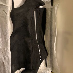 Thalia Sodi Womens Rajel Faux Suede Pointed Toe Dress Boots